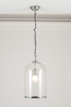Pacific Cloche Clear Glass and Silver Pendant 35-124