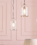 Pacific Cloche Clear Glass and Silver Pendant 35-124