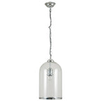 Pacific Cloche Clear Glass and Silver Pendant 35-124