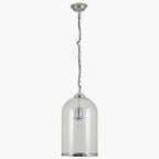 Pacific Cloche Clear Glass and Silver Pendant 35-124