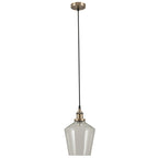 Pacific Emmanuelle Antique Brass Metal and Clear Glass Pendant 35-125