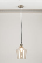 Pacific Emmanuelle Antique Brass Metal and Lustre Glass Pendant 35-126