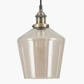 Pacific Emmanuelle Antique Brass Metal and Lustre Glass Pendant 35-126