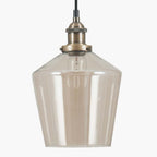 Pacific Emmanuelle Antique Brass Metal and Lustre Glass Pendant 35-126
