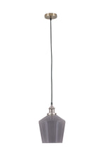 Pacific Emmanuelle Antique Silver Metal and Smoke Glass Pendant 35-127