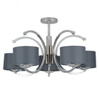 Pacific Arcadia Silver Metal Five Curved Arm Semi Flush Pendant 35-143