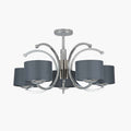 Pacific Arcadia Silver Metal Five Curved Arm Semi Flush Pendant 35-143