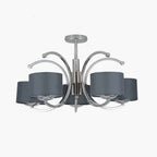 Pacific Arcadia Silver Metal Five Curved Arm Semi Flush Pendant 35-143