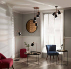 Pacific Biba Black and Antique Copper 3 Light Electrified Pendant 35-154