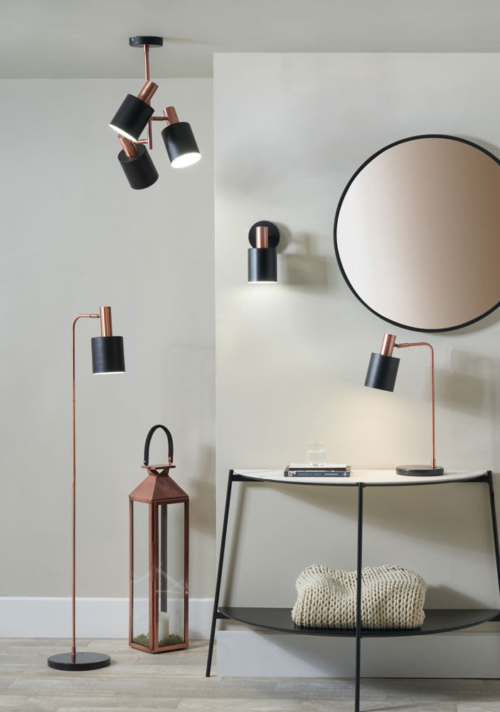 Pacific Biba Black and Antique Copper 3 Light Electrified Pendant 35-154
