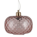 Pacific Azores Rose Textured Glass Oval Pendant 35-168-K