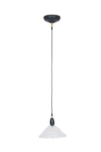 Pacific Canton Matt Black Metal and Glass Cone Pendant 35-186