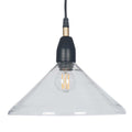 Pacific Canton Matt Black Metal and Glass Cone Pendant 35-186