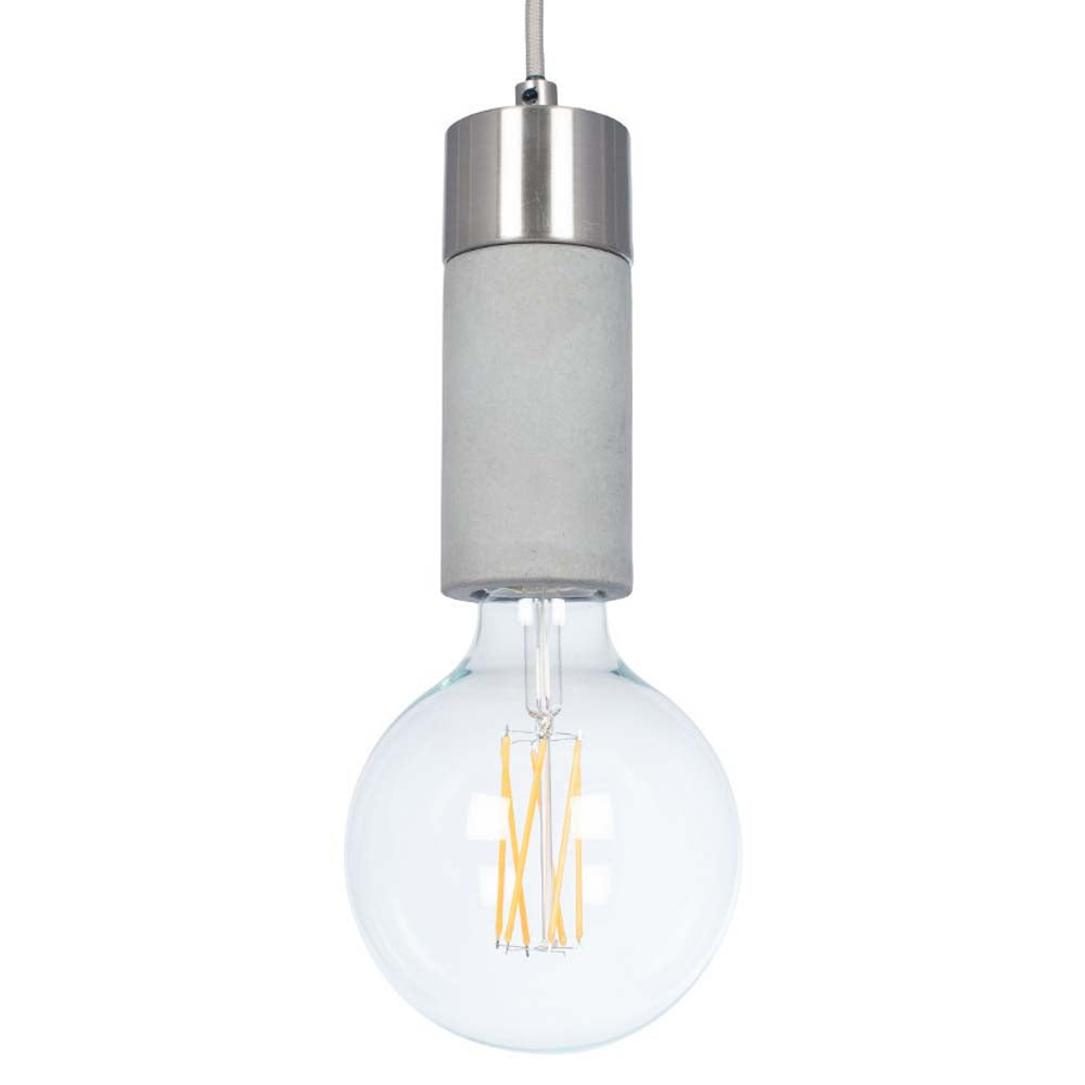 Pacific Frowick Concrete and Brushed Chrome Ceiling Fitting 35-193
