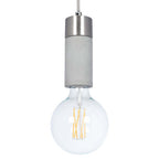Pacific Frowick Concrete and Brushed Chrome Ceiling Fitting 35-193