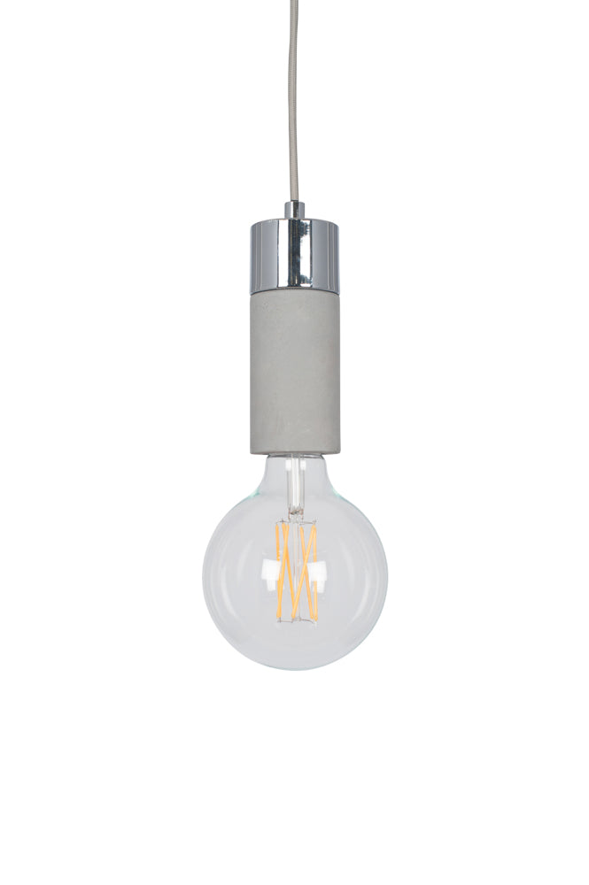 Pacific Frowick Concrete and Brushed Chrome Ceiling Fitting 35-193