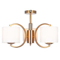 Pacific Arcadia Satin Brass Metal Curved 3 Arm Semi Flush Pendant 35-220
