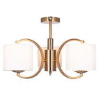 Pacific Arcadia Satin Brass Metal Curved 3 Arm Semi Flush Pendant 35-220