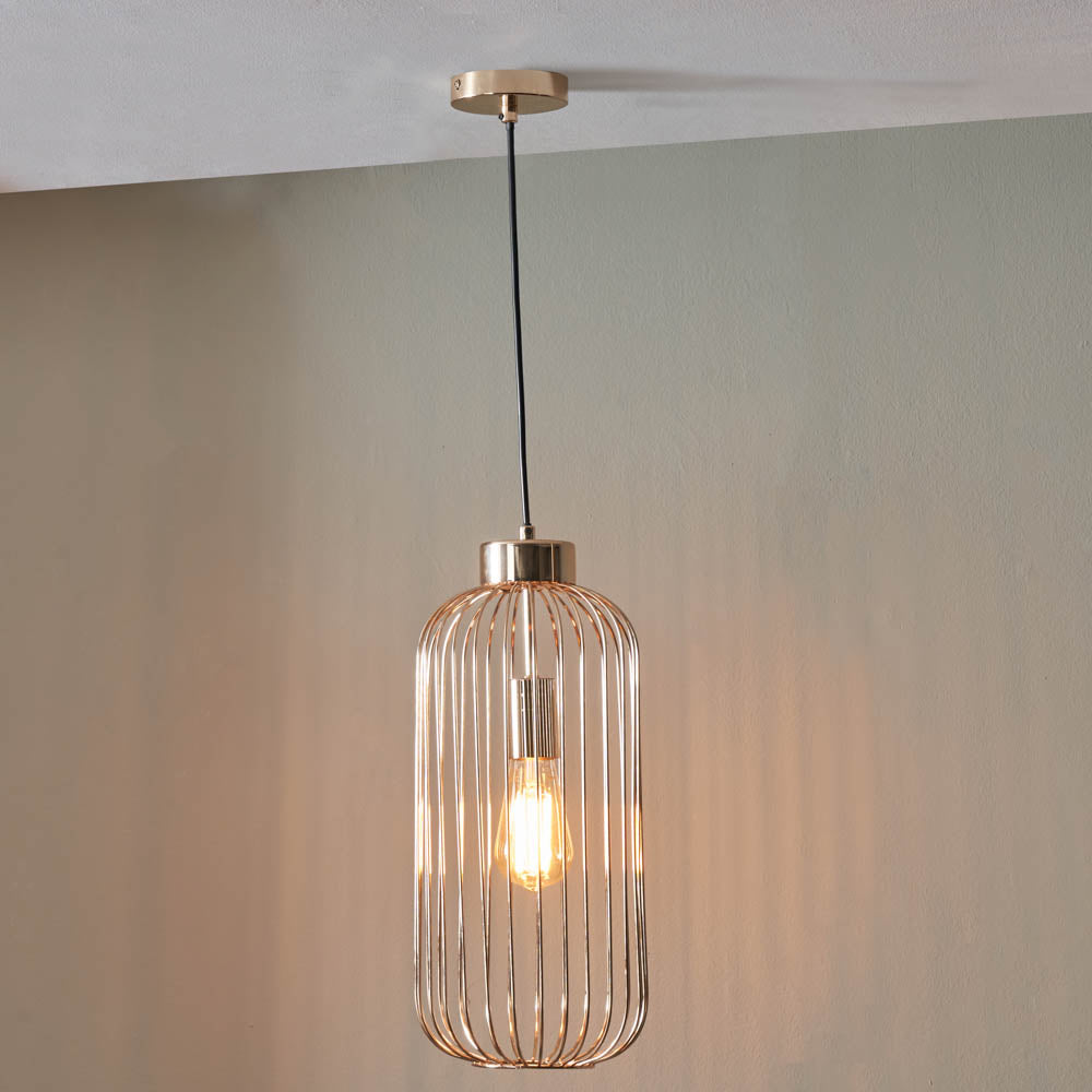 Pacific Dania French Gold Metal Wire Tall Pendant 35-226