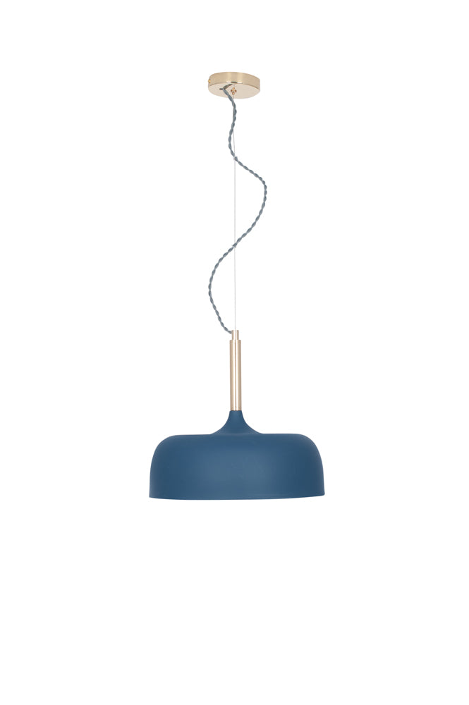 Pacific Anke Matt Indigo Domed Metal Pendant 35-233