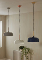 Pacific Anke Matt Indigo Domed Metal Pendant 35-233
