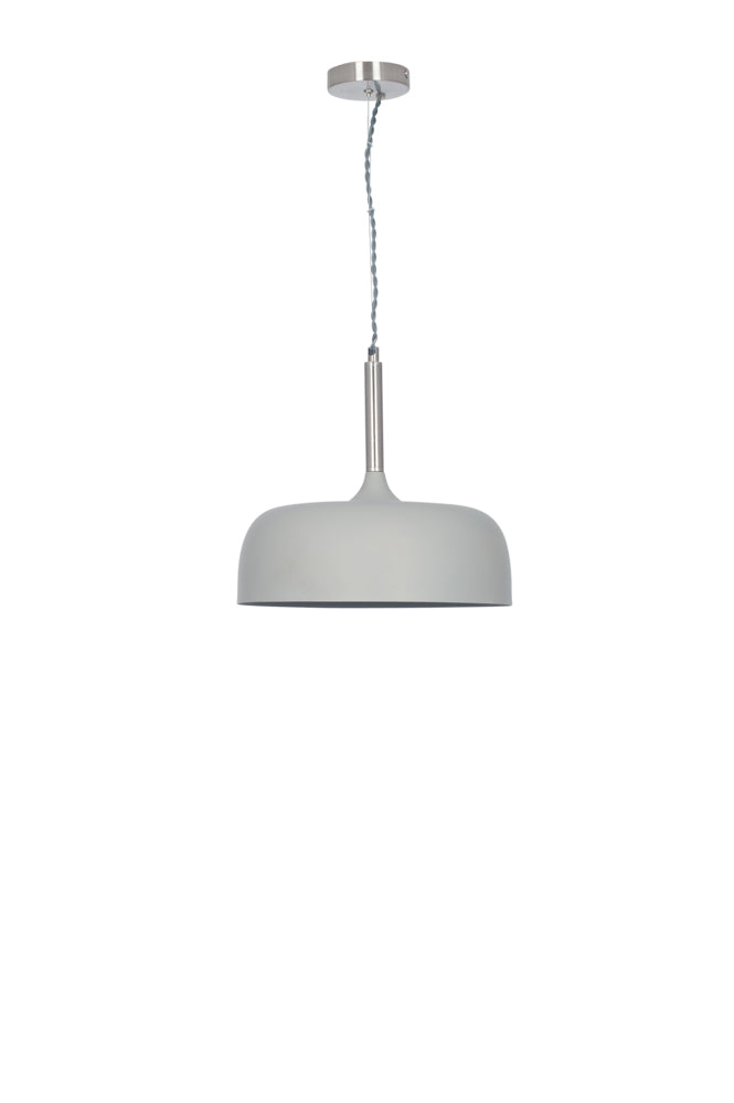 Pacific Anke Matt Grey Domed Metal Pendant 35-234