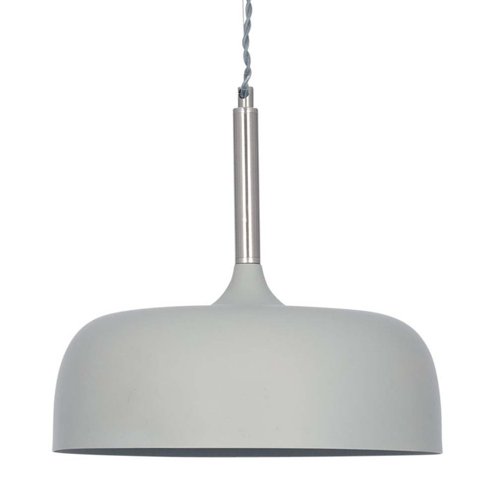Pacific Anke Matt Grey Domed Metal Pendant 35-234