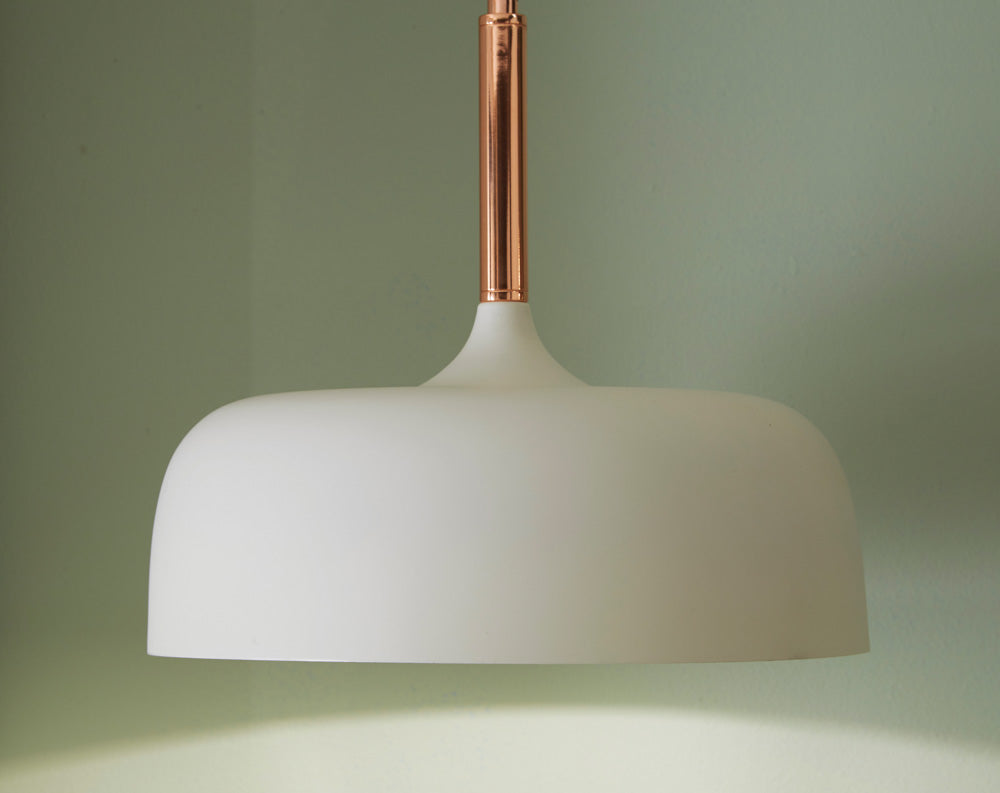 Pacific Anke Matt Cream Domed Metal Pendant 35-235