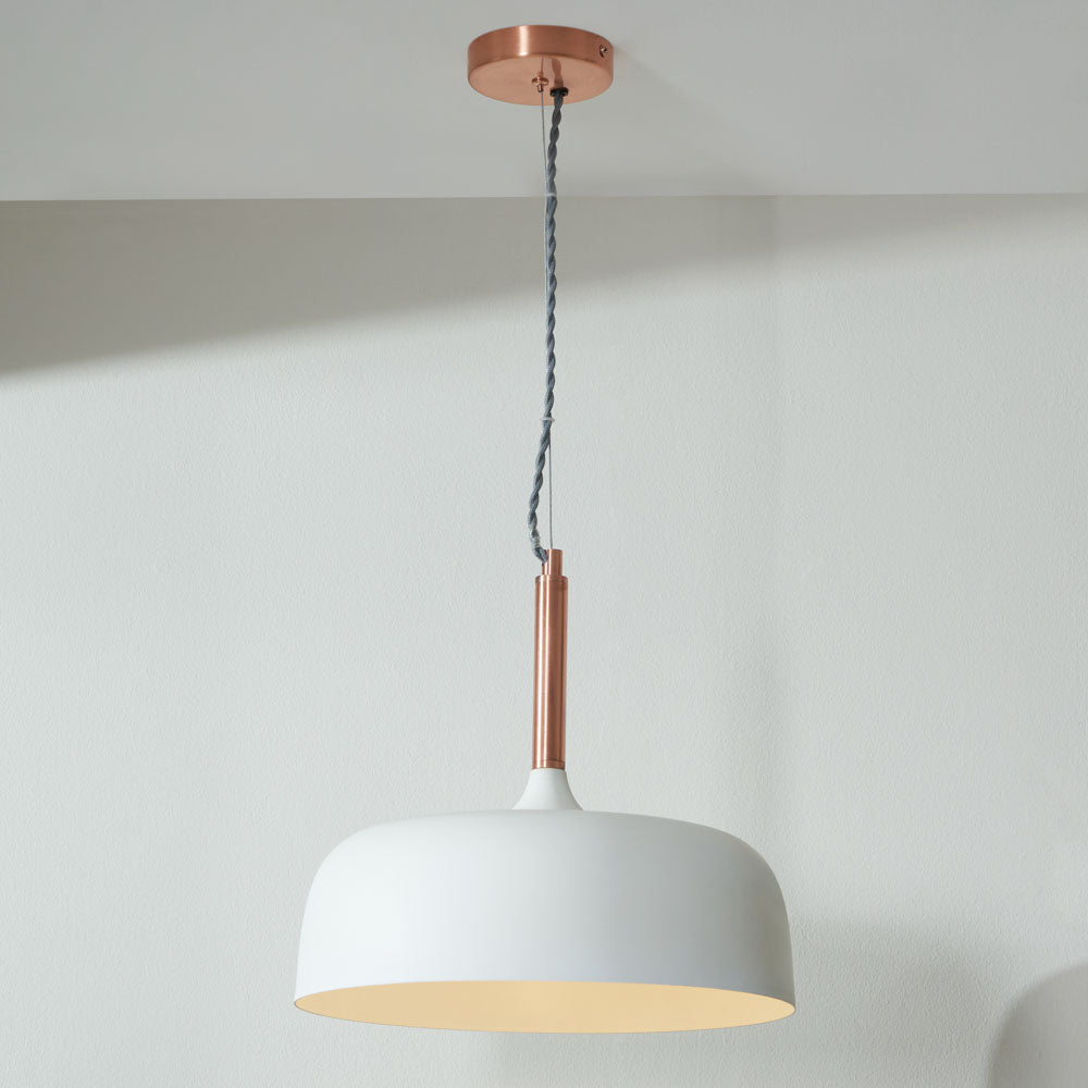 Pacific Anke Matt Cream Domed Metal Pendant 35-235