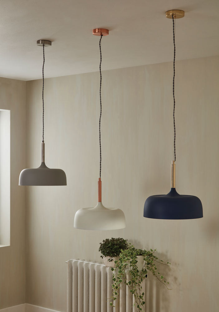 Pacific Anke Matt Cream Domed Metal Pendant 35-235