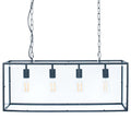 Pacific Llewellyn Matt Black Metal and Glass Four Bulb Pendant 35-253