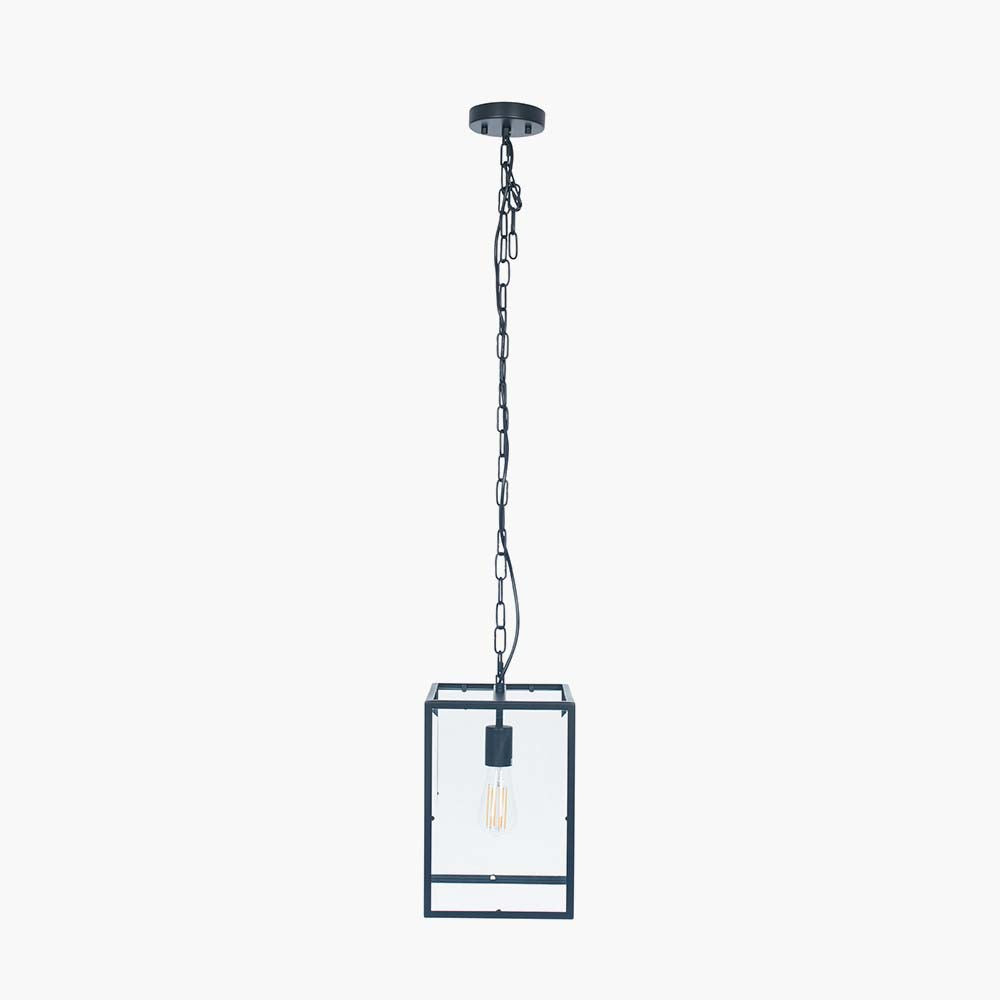 Pacific Llewellyn Matt Black Metal and Glass Pendant 35-254