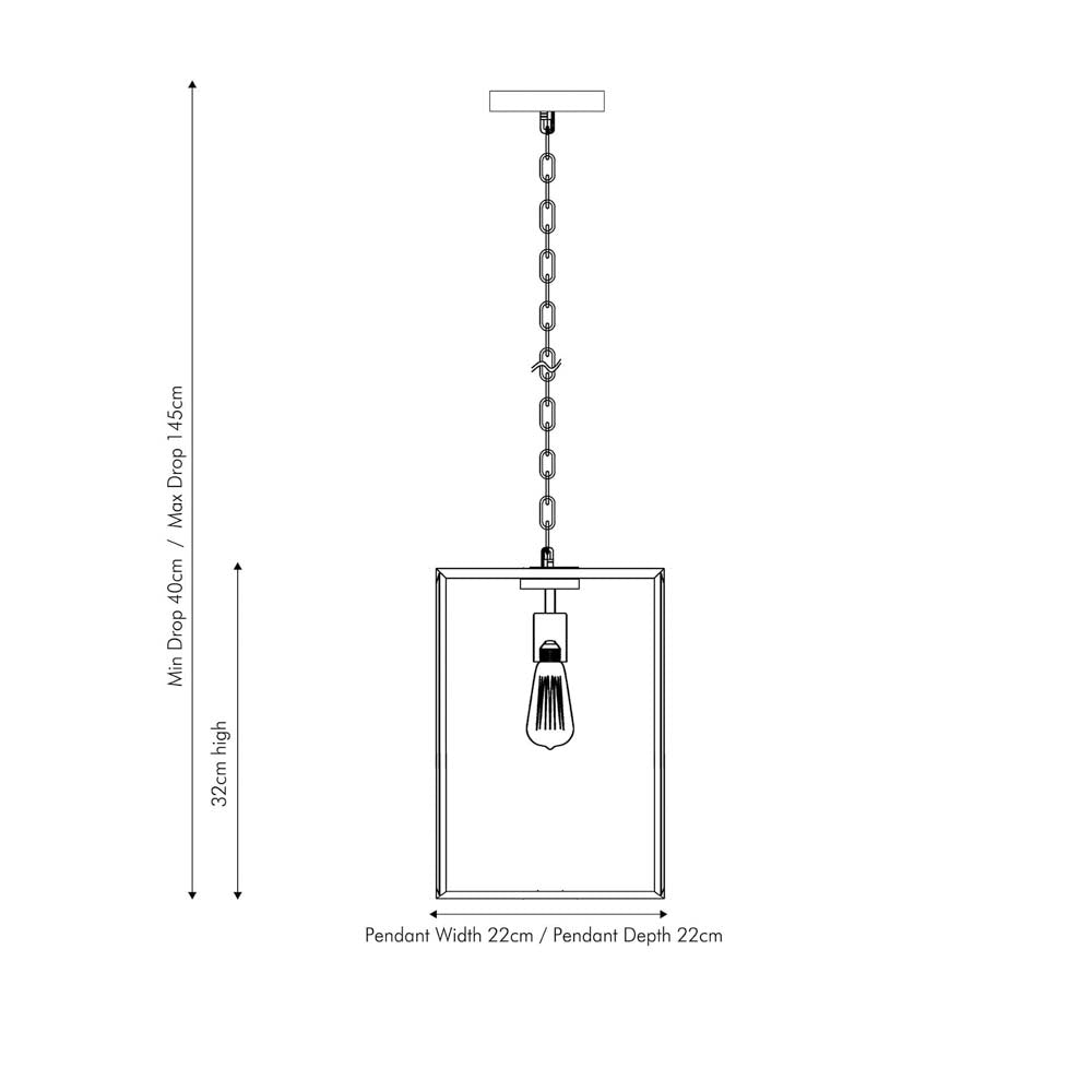 Pacific Llewellyn Matt Black Metal and Glass Pendant 35-254