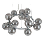 Pacific Vecchio Smoke Glass Ball and Chrome Metal Pendant 35-283