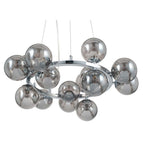 Pacific Vecchio Smoke Glass Ball and Chrome Metal Pendant 35-283