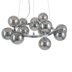 Pacific Vecchio Smoke Glass Ball and Chrome Metal Pendant 35-283