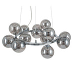 Pacific Vecchio Smoke Glass Ball and Chrome Metal Pendant 35-283