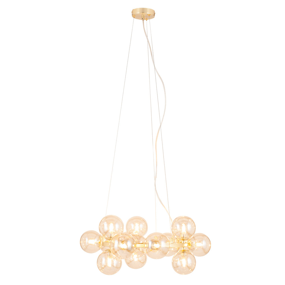 Pacific Vecchio Lustre Glass Ball and Gold Metal Pendant 35-284