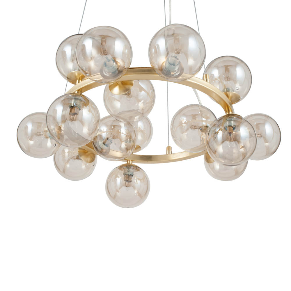 Pacific Vecchio Lustre Glass Ball and Gold Metal Pendant 35-284