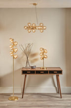 Pacific Vecchio Lustre Glass Ball and Gold Metal Pendant 35-284