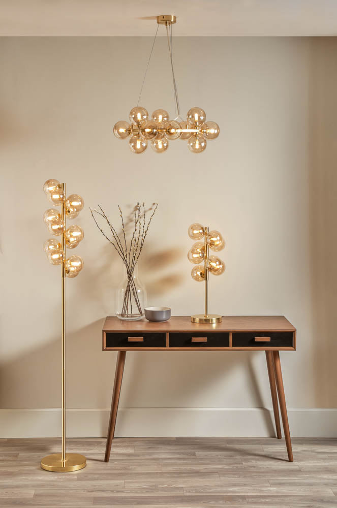 Pacific Vecchio Lustre Glass Ball and Gold Metal Pendant 35-284