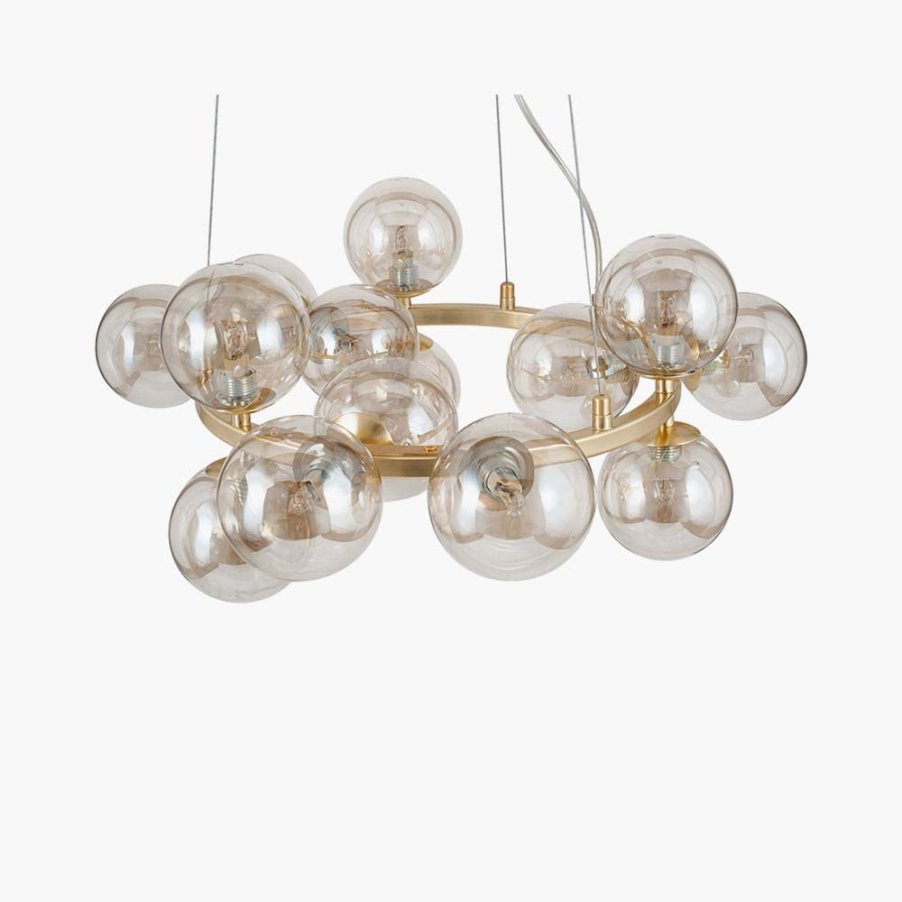 Pacific Vecchio Lustre Glass Ball and Gold Metal Pendant 35-284