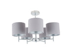 Pacific Plaza Silver Metal and Grey Linen 5 Arm Pendant 35-288