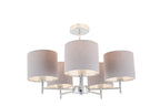 Pacific Plaza Silver Metal and Grey Linen 5 Arm Pendant 35-288