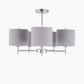 Pacific Plaza Silver Metal and Grey Linen 5 Arm Pendant 35-288