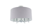 Pacific Plaza Silver Metal and Grey Linen Pendant 35-289