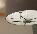 Pacific Plaza Silver Metal and Grey Linen Pendant 35-289
