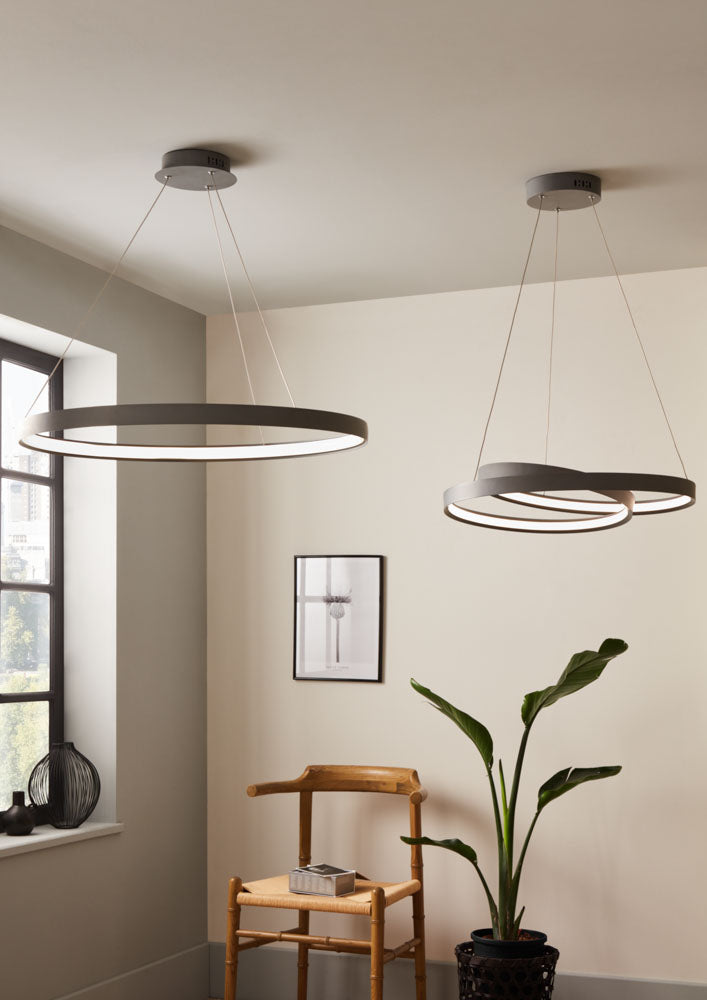 Pacific Orion Grey LED Round Pendant 35-294