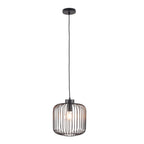 Pacific Dania Matt Black Metal Wire Pendant 35-299
