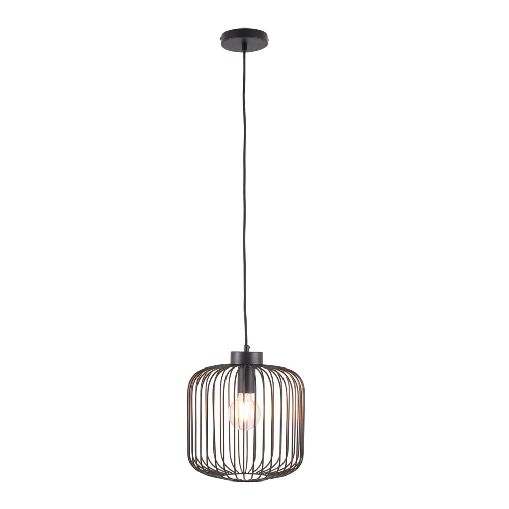 Pacific Dania Matt Black Metal Wire Pendant 35-299